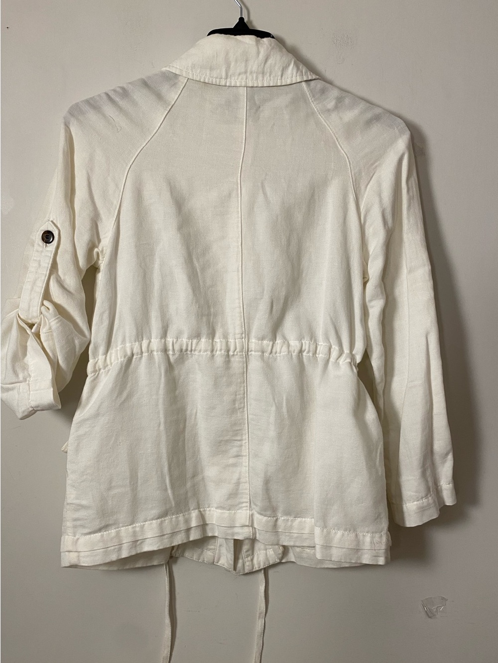 Zara Cream denim Utility Jacket with Drawstring Waist - Picture 5 of 8
